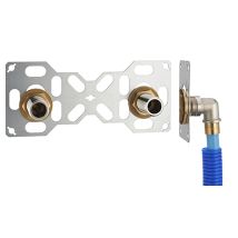 Noyon&thiebault - Fixsystem Doble : Kit Completo Para La Fijación De Un Grifo Mural Con Una Distancia Entre Ejes De 150 Mm Codos De Alimentación 