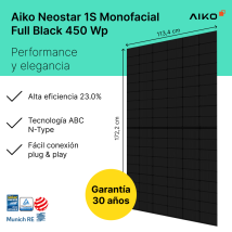 Robinsun - Performance 445 Kit Solar 1 Panel Monofacial 445 Wp + Microinversor 800 W + Fijación 20o + Cable 10m
