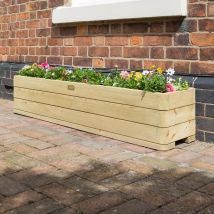 Rowlinson – Marberry Patio Planter – 82 Litre Capacity – Height 300mm – Width 1500mm – Depth 300mm – Pressure Treated Timber