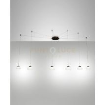 Arabella Sospensione Bianca 6 Luci A Led 3000k - 48w - 4530 Lm Dimmerabile Smart C/access.