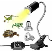 Kit De Lámpara Calefactora Para Tortugas, Lámpara Calefactora Para Reptiles Con 2 Bombillas Uva-uvb, 25 W, Lámpara Para Tortugas Terrestres De 50 W, 