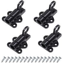 Door Latch 4 Pieces Door Latch Automatic Gate Lock Exterior Door Lock Window Latch Spring Latch Bolt Black Aluminum Door Latch With Screws