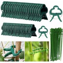 60 Stück Gartenstützclips, Pflanzenclips, Pflanzenstützclip Mit 30 Verstellbaren Pflanzenbändern, Stabile Clips Zur Befestigung Von Kletterpflanzen (