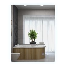 Kleankin - Badspiegel Mit Beleuchtung 70 X 50 Cm Rechteckiger Led Spiegel Wandspiegel Mit Touchschalter, Memory-funktion Lichtspiegel Beschlagfrei Mit