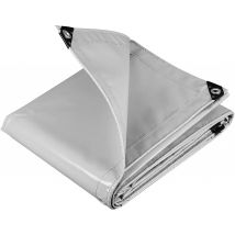 Pvc Abdeckplane Schutzplane Wasserdicht 500 G/m² Hellgrau 4x6m - Woltu