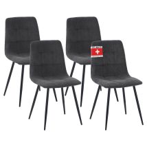 Esszimmerstühle 4er Set Bora Anthrazit - Komfortabler Polsterstuhl Für Modernes Und Stilvolles Design Am Esstisch - Küchenstuhl Oder Stuhl Esszimmer 