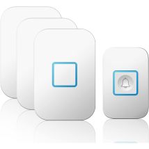 Campanello Wireless, 1 2 Pulsanti, 1 2 3 Ricevitori, Telecomando Da 300 M, 60 Campanelli, Campanello Led Intelligente (colore: W 1 Pulsante 3 