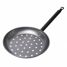 Edelkastanienpfanne – Ø 28 cm – kaltgewalzter Stahl – hitzebeständiger Griff