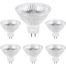 Jusch - Halogen Lamp Gu5.3 35 W 12 V, 400 Lm Warm White 2700 K Dimmable, Mr16 Halogen Spot Bulb, 6-pack