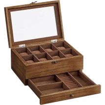 Songmics Elegante Uhrenbox Aus Rustikalem Holz