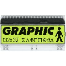 DOG-Serie LCD-Display 132x32 Pixel – Flaches COG-Display STN gelb/grün – SPI-Schnittstelle 3,3V – Pins für Platinenmontage