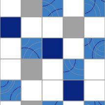 Debona - Blue White Dotty Tiled Wallpaper Modern Contemporary Kitchen Bathroom