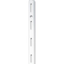 Wandschiene 1000mm – einreihige Lochung – Stahl – Weißaluminium (RAL 9006)