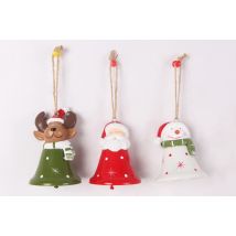 Dekohänger Glöckchen Weihnachten Polyresin Ø 7 X 8 Cm Grün Rot Weiß 3-fach Sortiert Dekoartikel