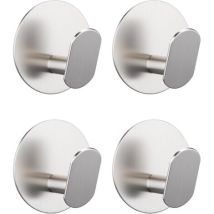 4 Pièces Crochet Adhesif Mural Rond Porte Manteau Mural Sans Percage Acier Inoxydable Porte Serviette Salle De Bain, Argent