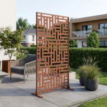 Casa.pro - Cloison De Séparation Bernalda Pour Extérieur Et Intérieur Acier Galvanisé 180 X 90 X 40 Cm Rouille