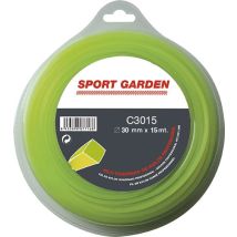 Hilo de nylon cuadrado Sport Garden 3.0mm x 15m – Corte preciso para desbrozadoras – Ideal para hierba densa y maleza