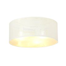 Lampada A Soffitto Aston, Acciaio Verniciato A Polvere, Tessuto, Nero, Bianco, Oro, 50x20x50 Cm