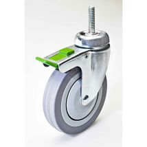 Schwenkrad mit Stift und Bremse TBBF 60 mm verzinktes Blech für schwere Lasten Cebora