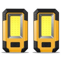 Juego De 2 Linternas De Taller Led Recargable Usb Compacta Y Bateria Externa Powerbank Para Cargar Movil 4000mah, 600lm