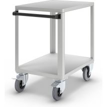 Eurokraft – Chariot d'atelier en aluminium RAL 9006 – 750 x 550 mm – Charge max 400 kg – 2 plateaux – 865 mm hauteur