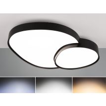 Große LED Deckenleuchte RISE mit Fernbedienung Schwarz, Breite 77cm
