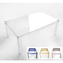 Tavolino Salotto 100x60 Cm Trasparente In Policarbonato Amyes - Neutro Opzioni 1° Scelta