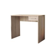 Bureau Homeness – Bureau droit – 90x45xh74 cm – Bois de planche – Couleur: blanc, Oak, gris, Marrone