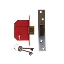 Union - J2100s-sc-2.5 Strongbolt 2100s Bs 5 Lever Mortice Deadlock 68mm 2.5in Satin Chrome Box Unnj2100sc25
