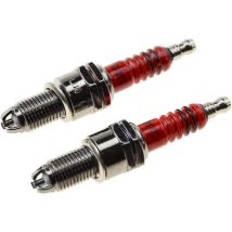 Memkey - D8tc Spark Plug With 3 Electrodes Replacement For 4 Stroke 125cc 150cc 200cc 250cc Atv Dirt Bike Go Kart Moped Scooter 2pcs