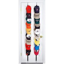 Cap Rack 2 Packs - Holds Up To 16 Caps For Baseball Hats, Ball Caps For Use In Two Different Rooms Great Ball Cap Storage Rack Organizer Hats Shelf 