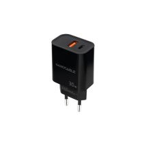 Ladegerät Usb-c/pd Usb-a Qc 30w Schwarz Nanocable 10.10.2012