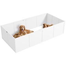 Pawhut Wurfkiste Für Welpen, Welpenauslauf Mit Verstellbar Tür, Rutschfest Hundelaufstall, Welpenlaufstall, Welpen-wurfbox Für Kleine Bis Große Hunde,