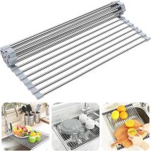 Scolapiatti Da Lavello Appoggio Rastrelliera Griglia Pieghevole Cucina 36 X 47cm