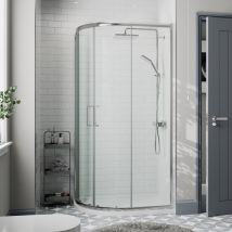 1200 X 800mm Lh Offset Quadrant Shower Enclosure Framed 8mm Glass Tray Waste
