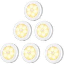6-teiliges Set Warmweißer Nachtlichter Mit Bewegungssensor (c2723), Smarte Nachttischbeleuchtung, Für Innen- Und Außenbeleuchtung, Dekoration