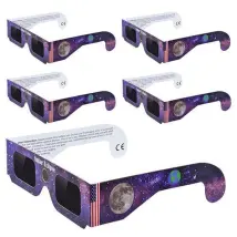 Lunettes D'Éclipse Solaire (lot De 50) - Lunettes De Protection Conformes À La Norme Iso 12312-2:2015 Et Certifiées Ce, Adaptées À L'Observation 