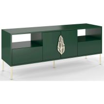 Meuble Télévision Merlin 136 X 40 X 60 Cm Bois - Vert Et Doré