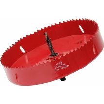 Rose120mm Hole Saw, Hss M42 Bi-metal High Speed Steel, Hole Cutter With Hex Shank And Drill Bit For Wood, Drywall And Sheet Metal, 1 Piece, Red