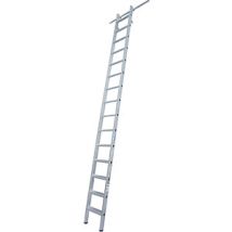Krause – Escalera para estanterías de peldaños planos – Aluminio – 15 peldaños – Altura de trabajo 4800 mm – Soporta hasta 150 kg