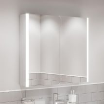 Aquari - Modern Bathroom Mirror Cabinet Led Illuminated Wall Mounted Ip44 700 X 800mm