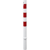 Poste Barrera Ø 76 Mm Blanco Y Rojo Extraíble Con Cilindro