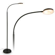 Briloner Megg Lampadaire Led, Variable, Tactile, Orientable, Blanc Chaud, Noir, 125,5 X 21 X 45 Cm