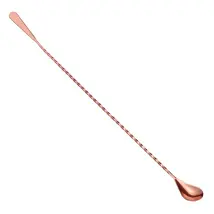 Cuillère De Bar Spatula Teardrop 45 Cm Avec Spatule Forme Goutte D'Eau Couleur Cuivre Pour Cocktails Et Long Drinks