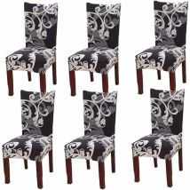 Set Of 6 Universal Stretch Chair Covers For European King Dining Chair