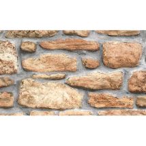 Asturdintex - Brick Effect Slate Stone Sticky Back Plastic Fablon Vinyl Durable Self Adhesive Grey/brown