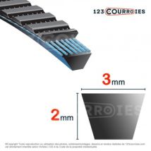 Courroie Trapézoïdale Polyuréthane Bando Banflex 3m710