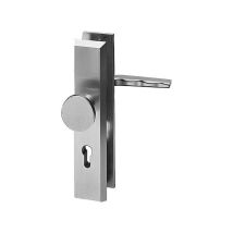 Poignée porte d'intérieur – Garniture de protection en aluminium anodisé – Forme, Matières, Entraxe, Finition métal, Percement, Type poignée porte, 