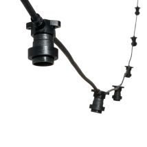 Guirlande lumineuse d'extérieur – 5m – 8 douilles E27 – IP44 – Câble noir prolongeable – LUXA