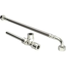 Hansa – Schlauch-Anschlussgarnitur HANSAMINIMAT G 3/8' – Chrom – max. +80°C – 100 - 1000 kPa – 290 x 25 x 10 mm